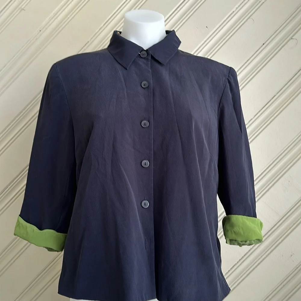 Vintage 100% Silk Blouse Size 10 - Picture 6 of 9